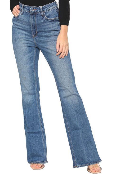 Women’s Blue High Waisted Flared Jeans - 0014A