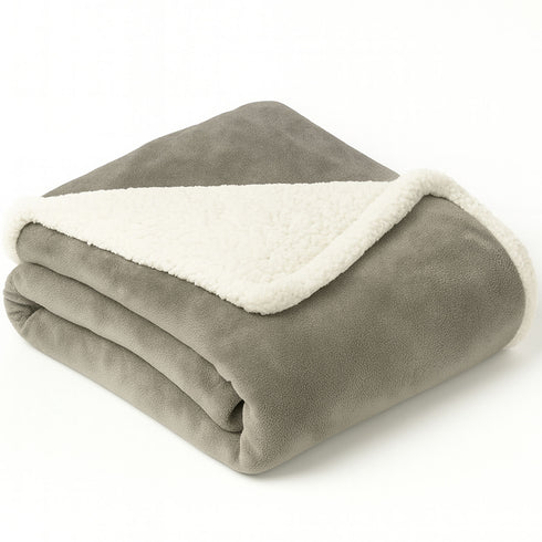 Plain Ultra Soft Sherpa Fleece Blankets – Reversible Plush Throws for Bed, Sofa & Home Decor