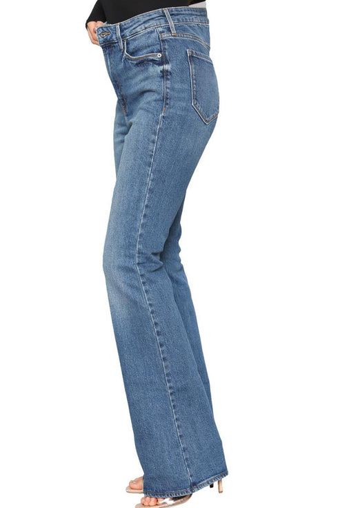 Women’s Blue High Waisted Flared Jeans - 0014A