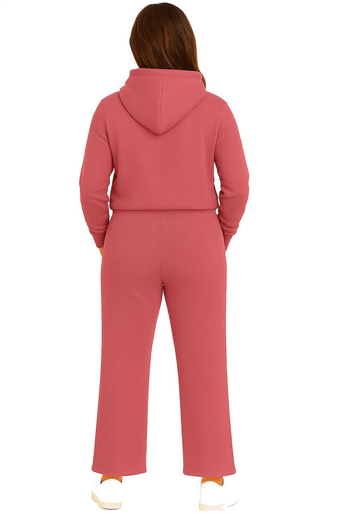 Women’s Hooded Tracksuit Set – Sweatshirt & Wide Leg Joggers
