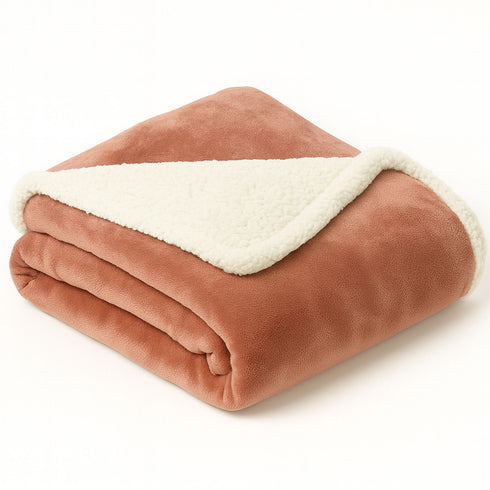 Plain Ultra Soft Sherpa Fleece Blankets – Reversible Plush Throws for Bed, Sofa & Home Decor