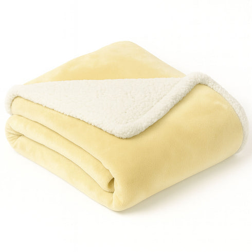 Plain Ultra Soft Sherpa Fleece Blankets – Reversible Plush Throws for Bed, Sofa & Home Decor