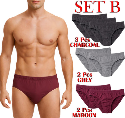 7 Pack Men's Briefs Slips Classic Cotton Underwear