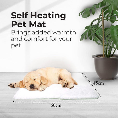 Self-Heating Pet Pad: Non-Electric, Soft, Washable Thermal Mat for Dogs & Cats - Ideal for Indoor Winter Use (60x45cm), 10/20 Pack.