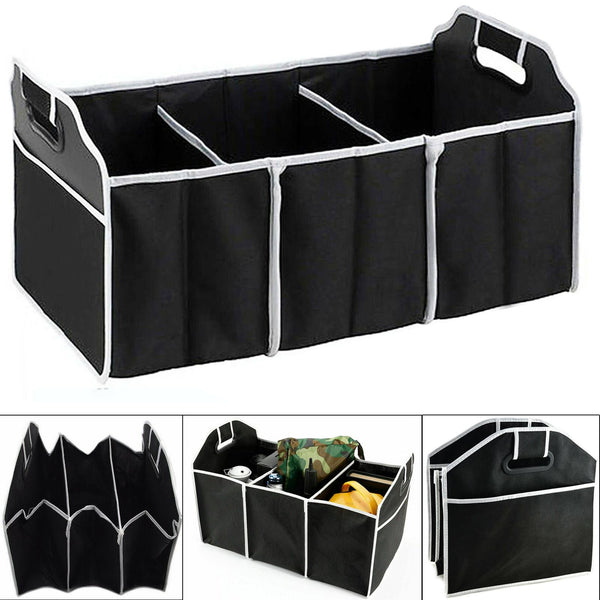 Collapsible Organizer with Compartments – Foldable Storage Box with Handles