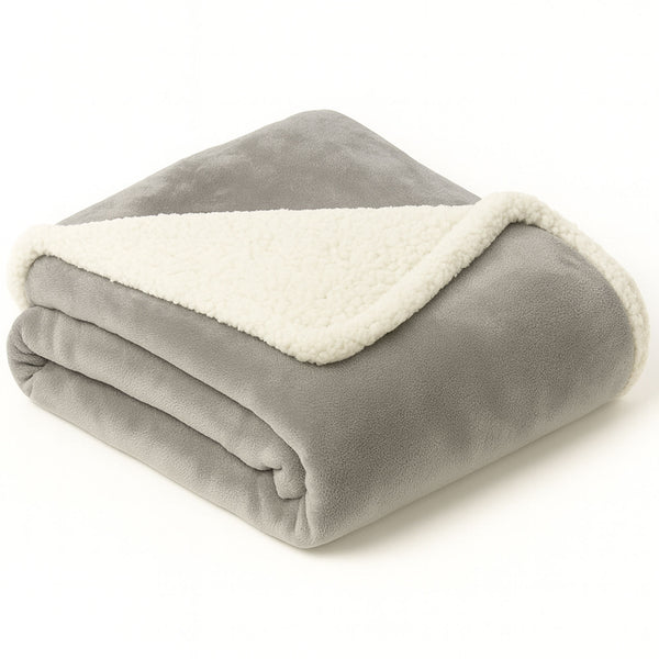 Plain Ultra Soft Sherpa Fleece Blankets – Reversible Plush Throws for Bed, Sofa & Home Decor