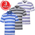 3 Pack Mens Striped Polo Collar Shirts