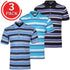 3 Pack Mens Striped Polo Collar Shirts