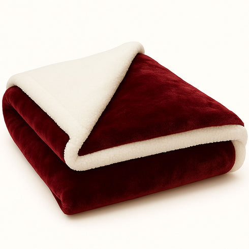 Plain Ultra Soft Sherpa Fleece Blankets – Reversible Plush Throws for Bed, Sofa & Home Decor