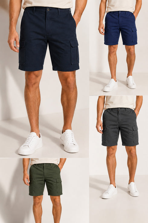 Men’s Cargo Combat Shorts – Cotton Blend Multi Pocket Summer Shorts