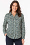 Women Green Long Sleeve Collared Shirt