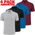 4 Pack Men's Ribbed Collar Polo Shirts