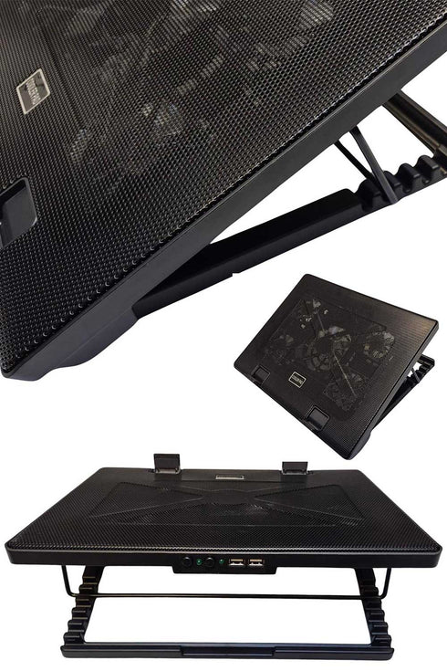 5 Fan Laptop Cooling Pad – Adjustable USB Laptop Stand