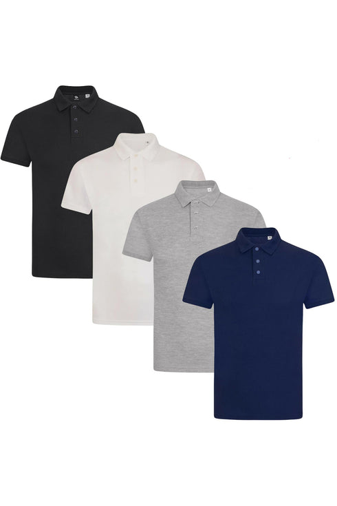 4 Pack Mens Polo Collar Short Sleeve Shirt - Set 5