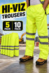 Hi Viz Yellow Padded Trousers - 5/10 Pack