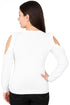 Ladies Cold Shoulder Ruffle Knit Top