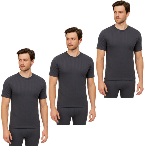 3 Pack Mens Thermal Short Sleeve Top