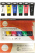 6 Pack Acrylic Paint Set, Vibrant Colours & Neon Shades