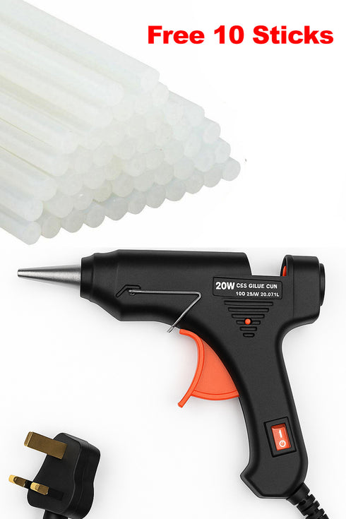 Hot Melt Glue Gun with 10 Glue Sticks – Quick Heating, Anti-Drip, DIY Craft & Repair Tool