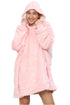 Unisex Oversized Blanket Hoodie – Pink Ultra Soft Wearable Fleece