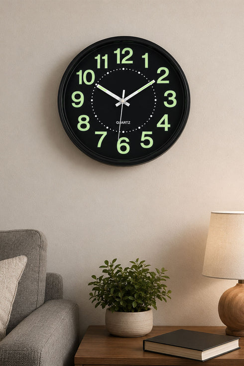 Quartz Glow in the Dark Wall Clock - 12 Inch