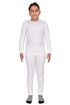 Kids White Long Sleeve Thermal Underwear Set