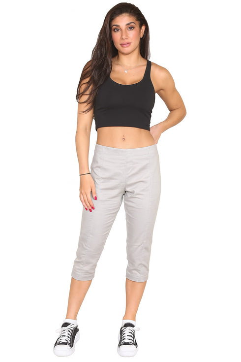 Women's Capri Pants – Casual Stretchy Slim Fit Cropped Bottoms