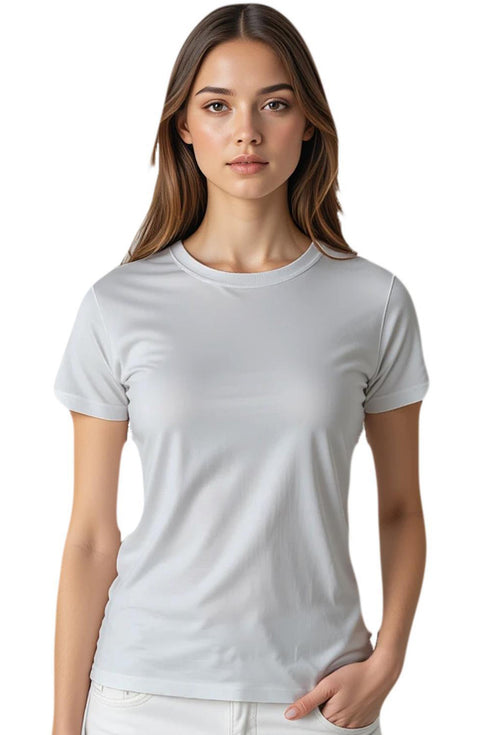 3 Pack Womens Plain Crew Neck T-Shirts