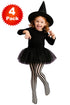Kids Black and White Striped Leggings | Halloween Costume Tights - 2/4 Pack