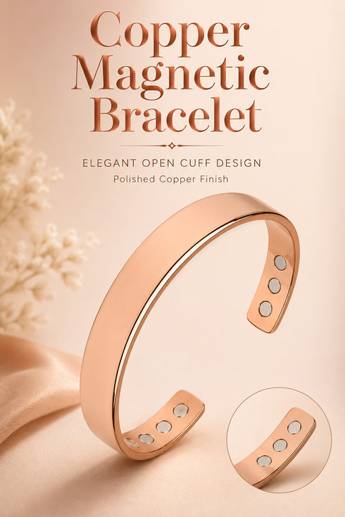 Copper Magnetic Bracelet – Adjustable Open Cuff Copper Bracelet
