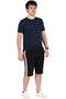 Men’s Black Athletic Shorts with Side Stripes – Sportswear & Casual Active Shorts