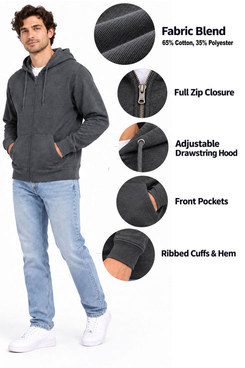 Men's Cotton Blend Zipper Hoodie