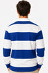 Men’s Long Sleeve Striped Rugby Shirt – 100% Cotton Polo Top.