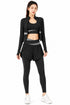 3 Piece Women’s Active-wear Set with Zip Jacket, Sports Bra & Skirt Leggings