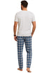 Men's Plaid Pajama Set – Short Sleeve T-Shirt & Lounge Pants