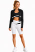 3 Piece Women’s Activewear Set with Sports Bra, Jacket & Cycling Shorts