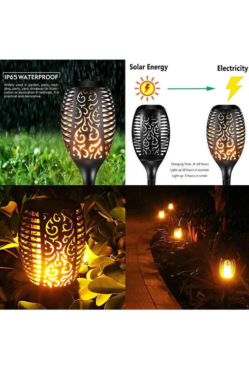 Solar Flame Torch Lights – 10 or 20 Pack Outdoor Waterproof LED Lights
