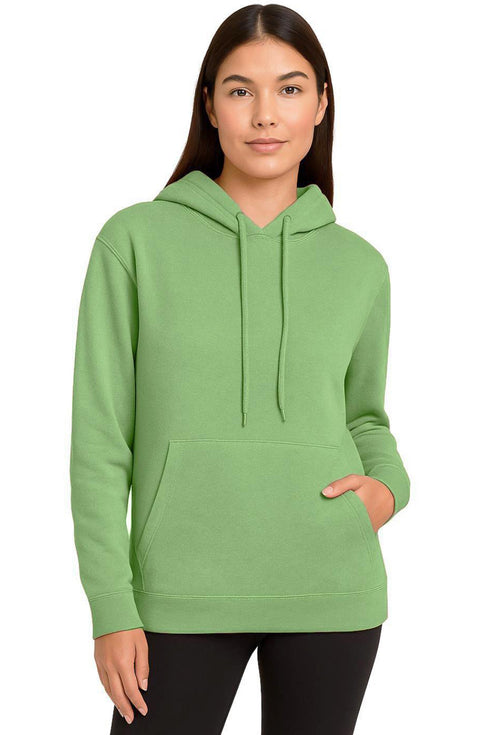 Women’s Plain Pullover Hoodie with Kangaroo Pocket – Soft Fleece Sweatshirt