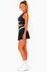 Women’s Pleated Tennis Skirt Set with Racer-back Crop Top