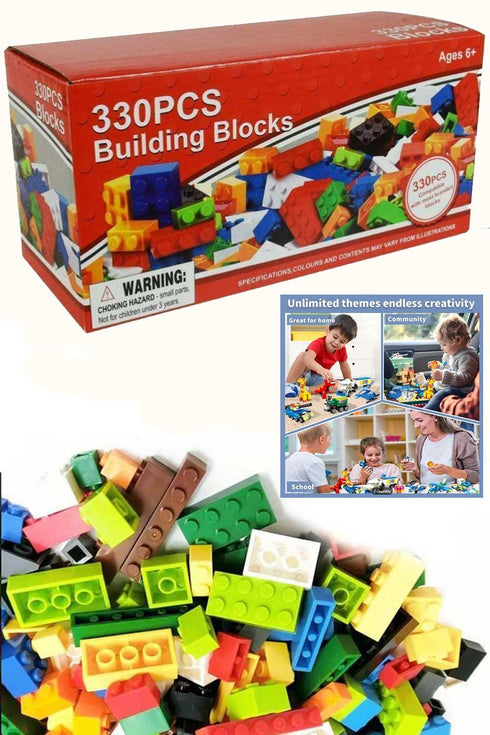 330 Pieces Kids Building Blocks Set – Creative Educational Construction Toy for Boys & Girls Ages 6+