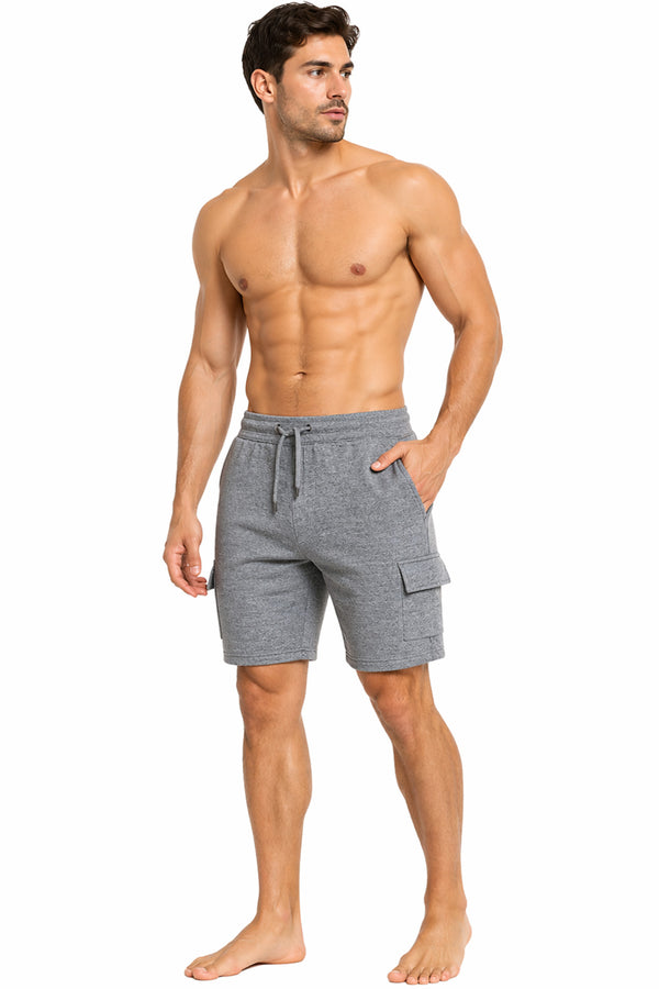 Mens Fleece Cargo Shorts