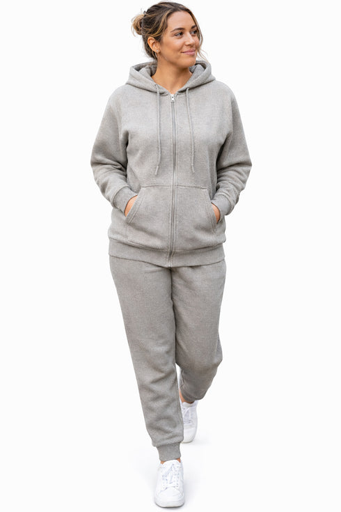 Women’s Hooded Tracksuit Set – Zip Up Hoodie & Joggers Lounge-wear Set