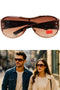 Stylish Oversized Shield Sunglasses – Brown Tinted UV Protection Shades