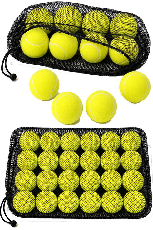 12 & 24 Pack Tennis Balls with Mesh Carry Bag