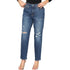 Women’s Blue Distressed High Waist Mom Jeans