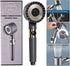 TrueFace 3 Mode Turbocharged High Pressure Shower Head – Water Saving Handheld Spray with On/Off Switch (Matte Grey)