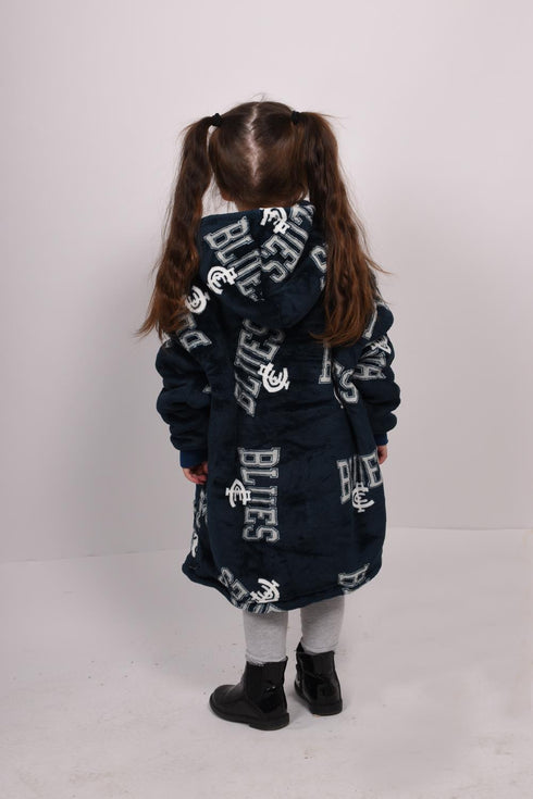 Kids Oversized Navy Blue Blanket Hoodie