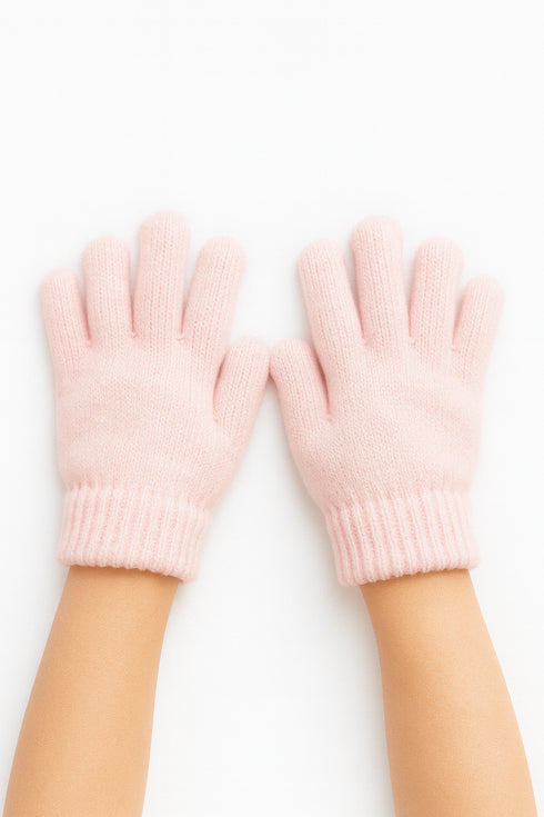 6 Pairs Kids Winter Gloves – Assorted Colours, Warm Knit Stretch Gloves