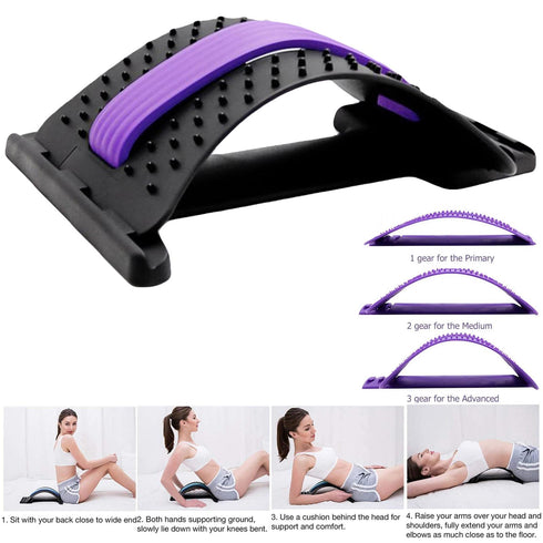 Back Stretcher with Acupressure Points – Lumbar Support Device for Spine Pain Relief & Posture Correction