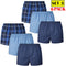 6 Pack Men's Check Woven Cotton Boxers